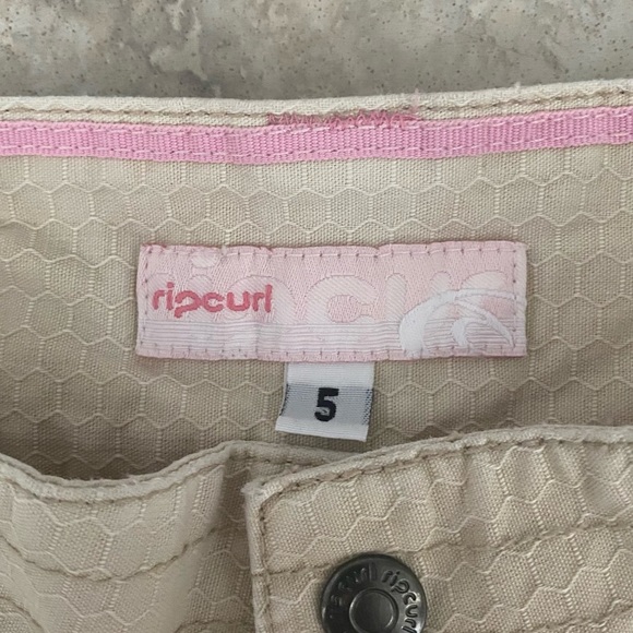 RIP CURL VINTAGE Y2K CREME AND PINK STITCHKNG LOW RISE PANTS SIZE‎ 5 - Picture 8 of 9